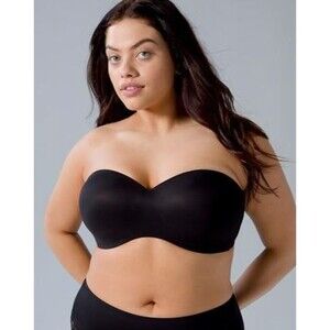 Soma Black Wireless Enbliss Stay Put Strapless Bra Sz 38DD